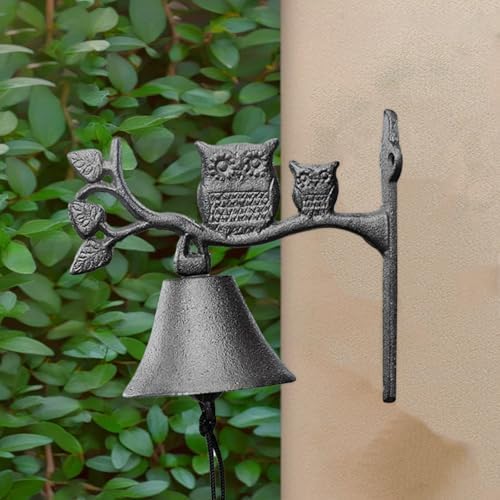 Outdoor Cast Iron Vintage Owl Doorbell, a Dinner Bell with a Farmhouse Style Design, Perfect for Home Christmas Garden Shop - Image 3