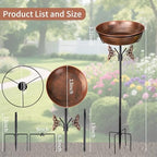 40In Metal Bird Bath for Outdoors,Removable 3" Deep 13" Dia Bowl Heavy-Duty Base,Standing Birdbath Feeder Rust-Proof Birdbaths for Garden Yard Patio Lawn Decor - Image 3