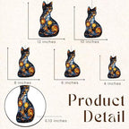 Galaxy Cat Acrylic Suncatcher 12 Inches, Halloween Decoration Indoor Outdoor, Bedroom Porch Decor, Stained Glass Effect Window Hanging, Celestial Black Cat Ornament, Mystical Gift for Her Mom - Image 3