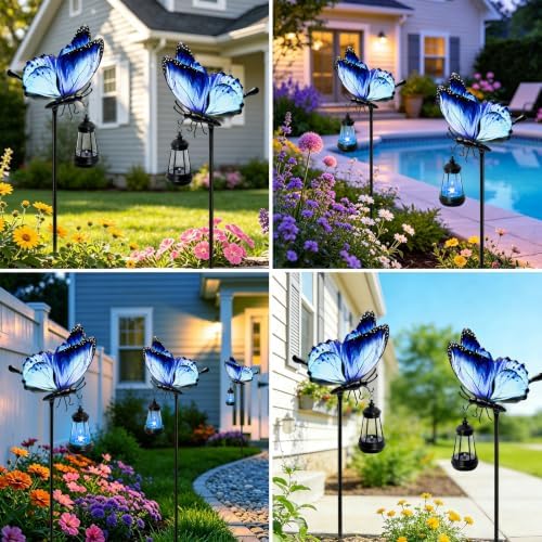 Solar Lights Outdoor 32.7in Metal Butterfly Garden Stakes with Solar Lights - Image 5