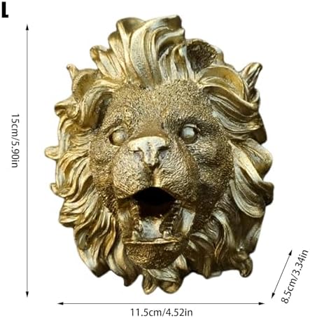 Fountain Lion Heads Nozzle Ornament | Lion Heads Fountain Nozzle,Lion Fountain Sprinkler Heads,Lion Wall Gold House,Outdoor Lion Heads Wall Spray Water Off Outdoor Statue - Image 5