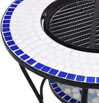 26.8 Inch Mosaic Fire Pit Table with Ceramic Surface, Steel Fire Bowl for Wood or Charcoal, Safety Mesh and Poker Tool Included for Patio Garden Camping - Image 7