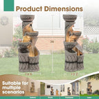 36" H Garden Water Fountains Outdoor, Waterfall Fountain with Lights - Image 3