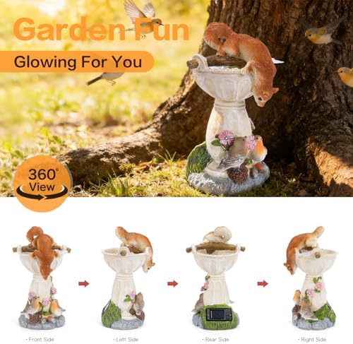 HUYIENO Solar Garden Statue Outdoor Decor Squirrel Ornament - Image 4