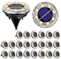 24 Pack Mini Solar Powered Ground Lights, Bright LED Solar Lights Outdoor Waterproof for Landscape Decoration, Pathway Lighting for Garden Walkway Driveway (Warm White) by Unknown