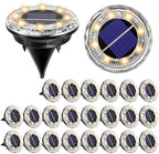 24 Pack Mini Solar Powered Ground Lights, Bright LED Solar Lights Outdoor Waterproof for Landscape Decoration, Pathway Lighting for Garden Walkway Driveway (Warm White) by Unknown