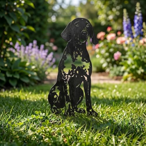 Dog Metal Garden Stake - Weatherproof Dog Silhouette Yard Art, Decorative Outdoor Sign for Lawn & Patio, Heartfelt Gift for Shorthaired Pointer Lovers(Squat,14") - Image 2