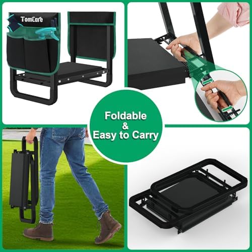 TomCare Garden Kneeler and Seat, 11.14" Kneeling Pad Sturdy Garden Bench - Image 6