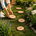 KESYOO 3-Piece Wood Garden Stepping Stones for Outdoor Walkways and Yards - Image 4