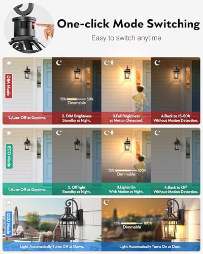 Dusk to Dawn Outdoor Post Lights Hard Wired with Pier Mount Base, 2 Packs Outdoor Lighting with Motion Sensor for Garage - Image 4
