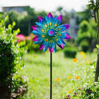 13"Metal Peacock Wind Spinner Outdoor with Stake for Outdoor Decor - Image 2