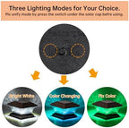 HUYIENO Solar Post Cap Lights Outdoor LED Lighting Deck Fence Light Two Modes Warm White/7 RGB Color Changing Suitable for 4x4 5x5 Wooden Posts (Brushed Copper, 8pk), HY1238 - Image 2