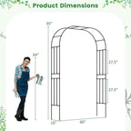 LDAILY Moccha Garden Arch Arbor Trellis, 95" Sturdy Metal Arbor with PE-Coated Steel Tubes, Spiral Rods Design, Outdoor Archway for Climbing Plants, Garden Arch for Wedding - Image 6