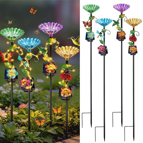 VOOKRY Solar Garden Decor Lights Outdoor & bee/Bird/Butterfly Water Station by VOOKRY