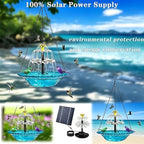 2026 New Solar Bird Bath Fountain, Large Hanging Cascade Water Bowl with Solar Pump, Outdoor Fountain for Hummingbirds, Garden, Patio & Backyard Decor - Image 2
