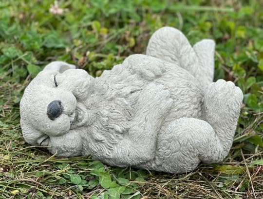 Giggling Laying on Back Rabbit Concrete Rabbit Garden Statue White Rabbit Figurine Stone Rabbit Memorial 1 - Image 6