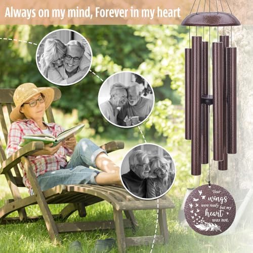 Memorial Wind Chimes Personalized Feather Wing Wind Chimes - Image 5