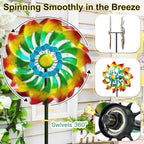 Lariander Wind Spinner - Metal Large Wind Spinners Outdoor - Windmill for Yard and Garden, Gift for Family, Friends, Garden Lovers(74'' x 22'') - Image 2