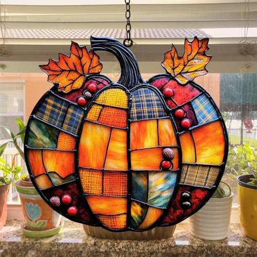 Vintage Halloween Pumpkin Acrylic Suncatcher - Image 4