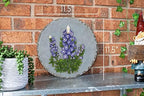 NAT & Jules Floral Colorful Dimensional Indoor Outdoor 12 inch Round Cast Resin Decorative Garden Stepping Stone, Patio, Walkway Sculpture Yard Art, Bluebonnet - Image 2