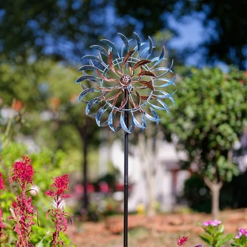 VEWOGARDEN Large Wind Spinners Outdoor, Metal Wind Sculptures & Spinners 360 Degrees Kinetic Wind Spinners for Yard and Garden 64 * 15.7 Inches - Image 2