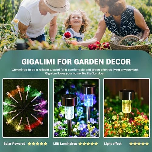GIGALUMI Outdoor Waterproof Multicolor Solar Garden Lights, 20 Pack - Image 2