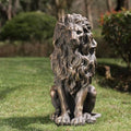 Resin Guardian Sitting Lion Statue, Weatherproof Outdoor Garden Decor by Guioiby