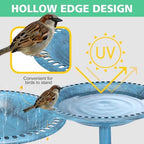 Bird Bath for Outside with 4 Removable Flower Planters 28in Polyresin Lightweight Vintage Birdbath for Outdoors Stake Standing Bowl and Water Feeder Yard Garden Decor Blue - Image 4