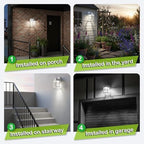 LIT-PaTH Outdoor Wall Light Dusk to Dawn, Aluminum, LED 5000K, White 2 Pack - Image 5