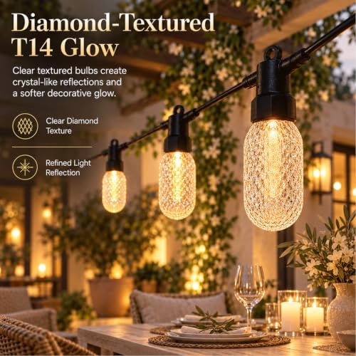 Outdoor String Lights, Waterproof RGBW Color Changing Patio Lights, 50FT - Image 2