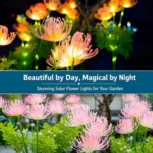 Solar Garden Lights Outdoor, LED Glowing Flower & Stem (4 Pack) - Image 5