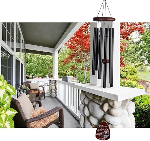 Memorial Wind Chimes for Loss of Loved One, Windchimes in Memory of a Loved One, Sympathy Gift Baskets, Bereavement Condolence Gifts, Memorial Gifts for Loss of Mom, 32" Sympathy Butterfly, Black - Image 6