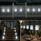 SmilingTown Solar Mason Jar String Light Lids 12 Pack 30 LED Fairy Firefly Inserts Lighting with 12 Hangers Waterproof for Outdoor Tree Patio Lawn Garden Decor, No Jars (Cool White) - Image 2