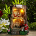 Solar Light Gnome Fairy Garden House for Outside, Big Size Fairy Miniature Buildings Accessories House Sculptures for Outdoor Garden Patio Lawn Path Decorations, 8" Tall by BEXLEYBAY