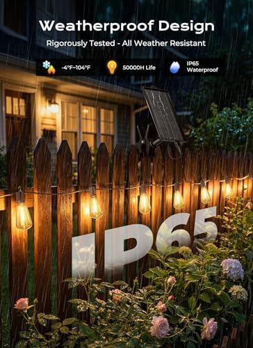 Brightown 108FT Solar String Lights Outdoor Waterproof, 26Hrs Runtime - Image 3