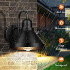 Brightever Gooseneck Outdoor Light Fixtures, 2-Pack Farmhouse Barn Lights for Porch, Industrial Black Exterior Wall Sconce for Garage, Patio, E26 Base Anti-Rust, Bulb not Included - Image 5
