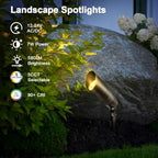 Landscape Spot Lights Outdoor, 2700K-5000K Adjustable, 7W 580LM, IP65 Waterproof, CRI 90+, 12V Low Voltage Landscape Lighting for Garden, Yard, Bronze, ETL Listed, 12-Pack - Image 2