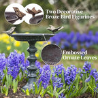 Evergreen Garden Hummingbird Bird Baths for Outdoors Heavy Duty | Metal Bird Bath Bowl with Stand | Ground Standing Bird Bath and Feeder for Garden Yard Deck - Image 4