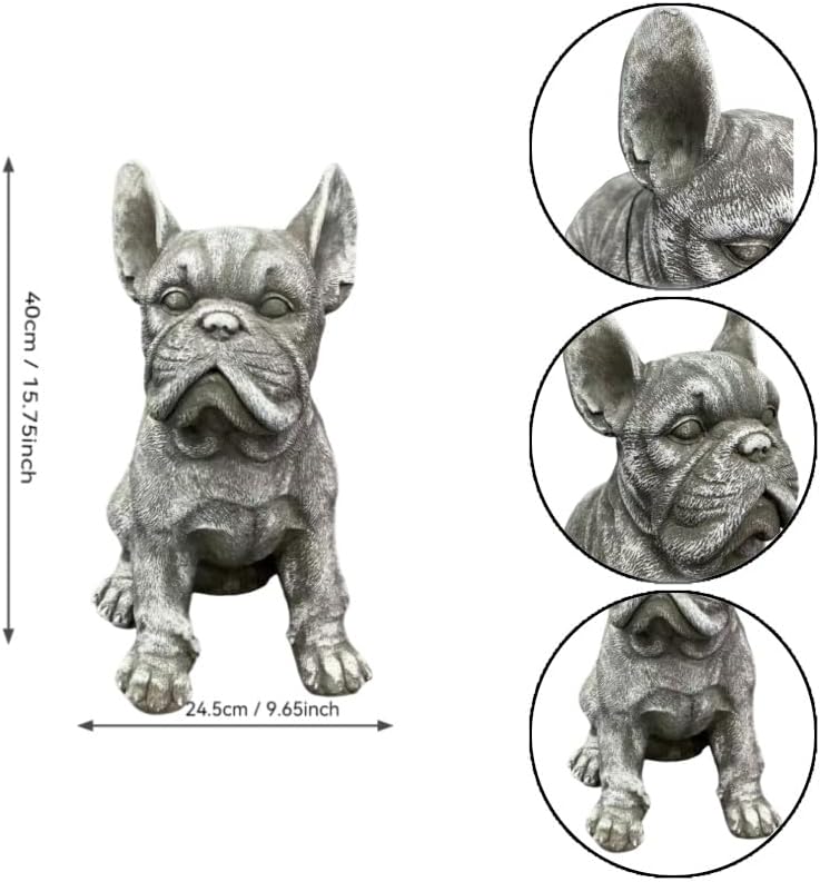 16" Large French Bulldog Statue Resin Outdoor Garden Decor Weatherproof - Image 2