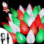 Connectable C6 Christmas Lights Outdoor String 78FT 240 LED Red White Green by EEW