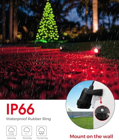 L LOHAS LED Red Outdoor Spotlight 5W Christmas Tree Light 2 Pack - Image 4
