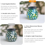 Starsoul 2 Pack Solar Lanterns Outdoor Waterproof, Unique Green Mosaic Glass Solar Garden Lights, Decorative Outdoor Lantern for Outside Patio Pathway Porch Yard Table - Image 5