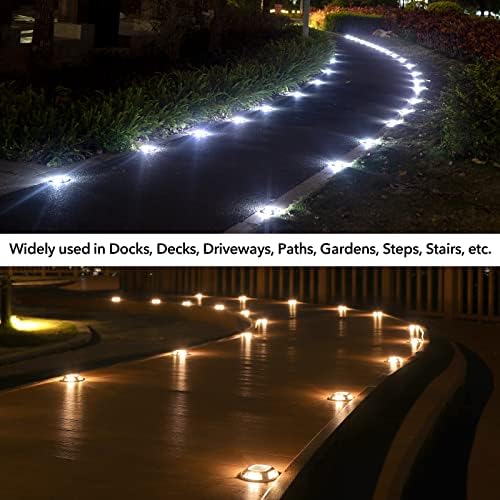 AGPTEK Solar Driveway Lights Outdoor 16 Pack, 2 Color Modes LED Deck Dock - Image 6