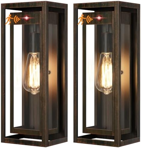 15" Motion Sensor Outdoor Wall Lights, Outdoor Sconces, 2 Pack by Slypadan