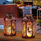 Solar Lanterns Outdoor Waterproof Fairy LED Metal Lantern Candle Glow - Image 5