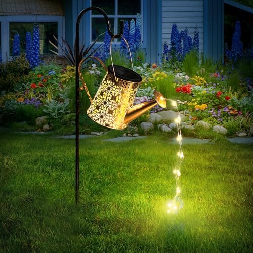 Otdair Solar Watering Can with Lights, Outdoor Garden Decor Waterproof Solar Garden Lights for Outdoor Pathway Yard Lawn Patio Party Decorations Gifts for Mom Grandma Birthday by Otdair