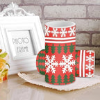 2Pcs Snowflake Stripes Flickering Flameless Bulk Candles Battery Operated with Remote and Timer LED Pillar Candles for New Year Home Decoration - Image 3