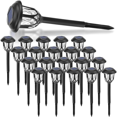 Tuanse 20 Pcs Solar Outdoor Garden Pathway LED Lights Bulk, White Light by Tuanse