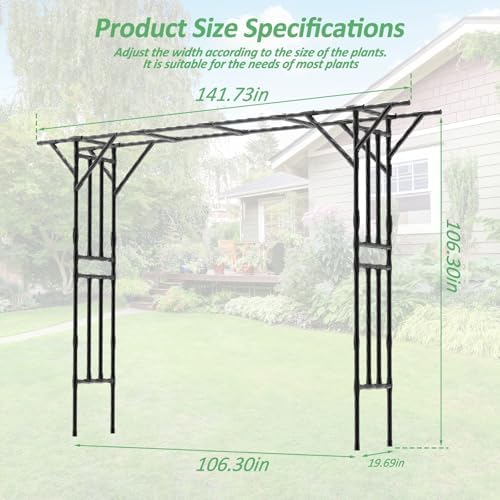 Garden Arch Trellis - 141" L x 106" H Supersize Flattop Garden Arch - Image 2