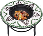 Mosaic Fire Pit Green 26.8 Inch Steel - Image 5